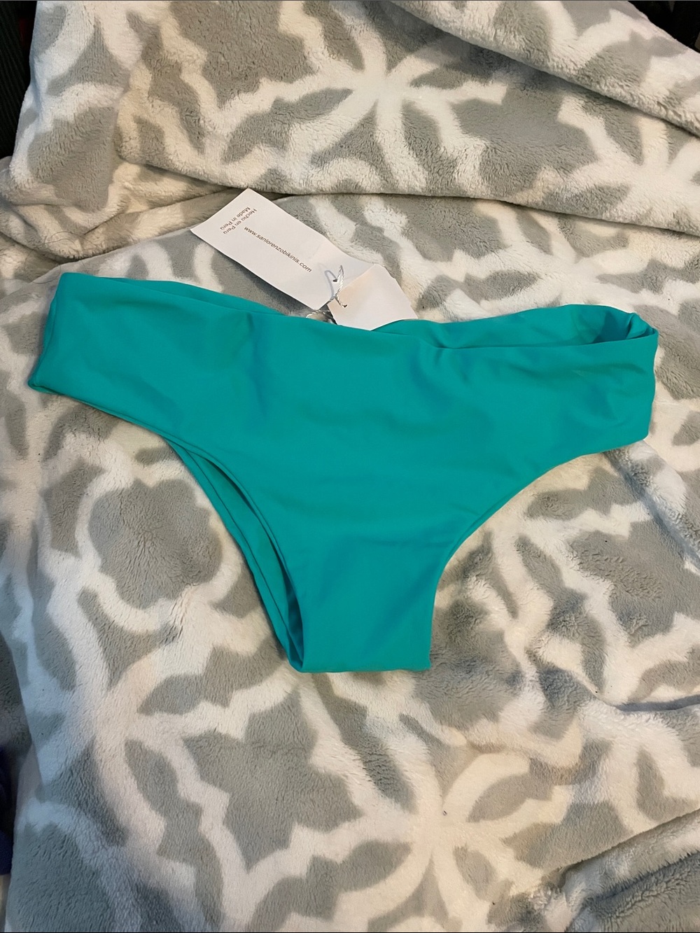 NWT San Lorenzo Turquoise Sport Bikini Bottom L